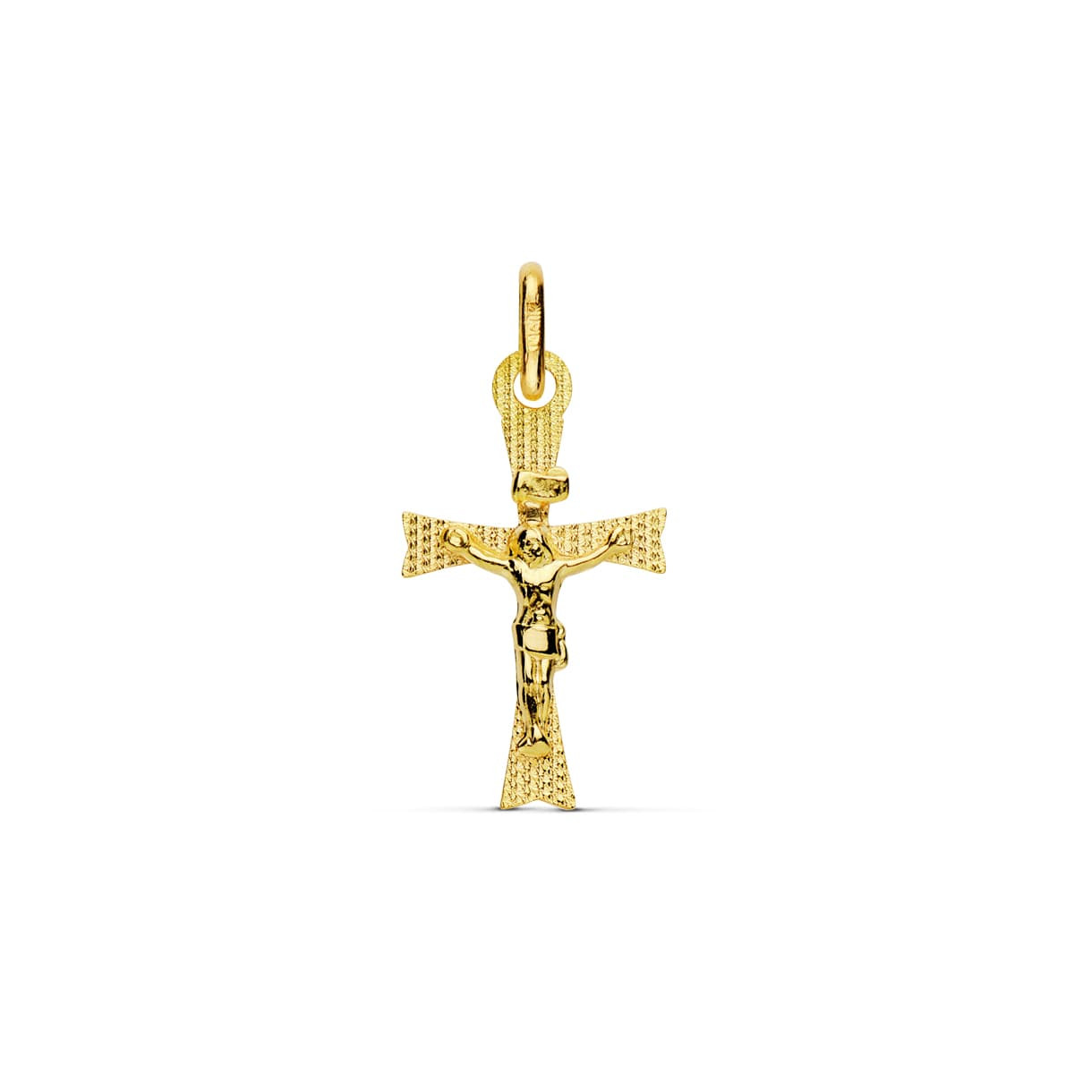18K CRUZ ORO AMARILLO CON CRISTO. 22X12 MM