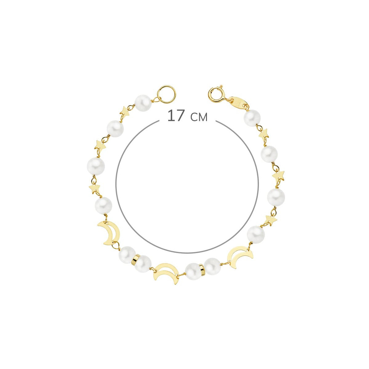 18K PULSERA ORO AMARILLO COMUNION PERLA 5 MM 17CM