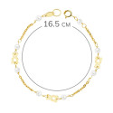 18K PULSERA ORO AMARILLO PERLAS Y OSO S. 16.5 CM