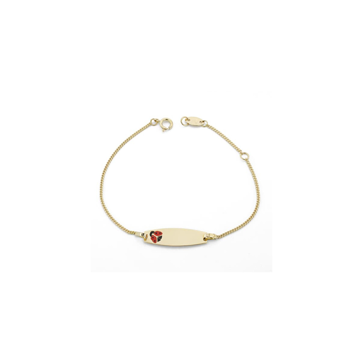 18K PULSERA ESCLAVA ORO AMARILLO MARIQUITA ESMALTE 14CM