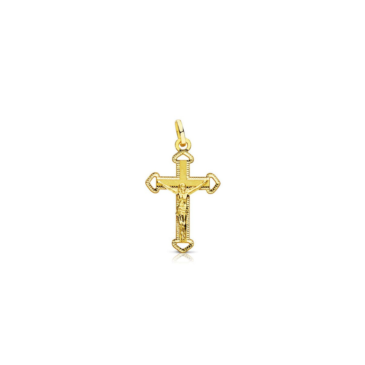 18K CRUZ ORO AMARILLO CON CRISTO. 23X14 MM