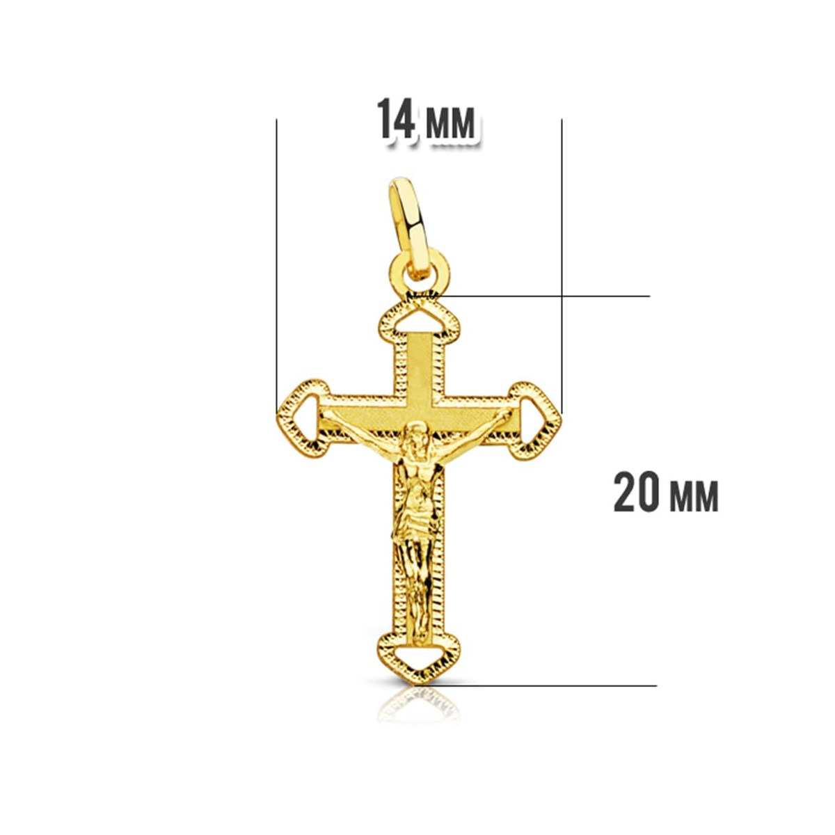 18K CRUZ ORO AMARILLO CON CRISTO. 23X14 MM