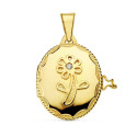 18K COLGANTE GUARDAPELO DIJE PORTAFOTOS ORO AMARILLO FLOR CIRCONITA 22X19 MM 18K COLGANTE GUARDAPELO DIJE PORTAFOTOS ORO AMARILLO FLOR CIRCONITA 22X19 MM