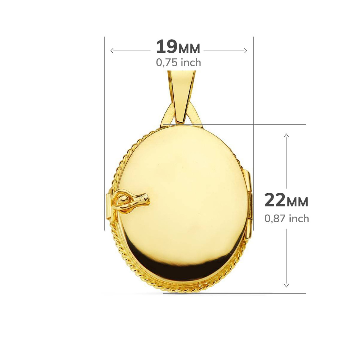 18K COLGANTE GUARDAPELO DIJE PORTAFOTOS ORO AMARILLO FLOR CIRCONITA 22X19 MM