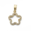 18K COLGANTE AMULETO ORO AMARILLO FLOR CIRCONITA 14X12 MM 18K COLGANTE AMULETO ORO AMARILLO FLOR CIRCONITA 14X12 MM
