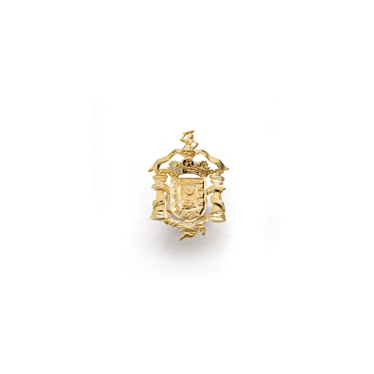 18K ESCUDO INSIGNIA MELILLA ORO AMARILLO ( ESPAÑA ) 20X14 MM