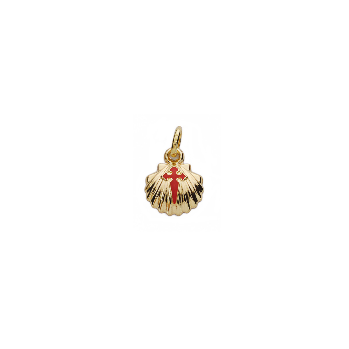 18K COLGANTE ORO AMARILLO CONCHA DE SANTIAGO SIMPLE 10 MM