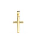 18K CRUZ ORO AMARILLO LISA TUBO HUECO 2.5 MM 16X11 MM