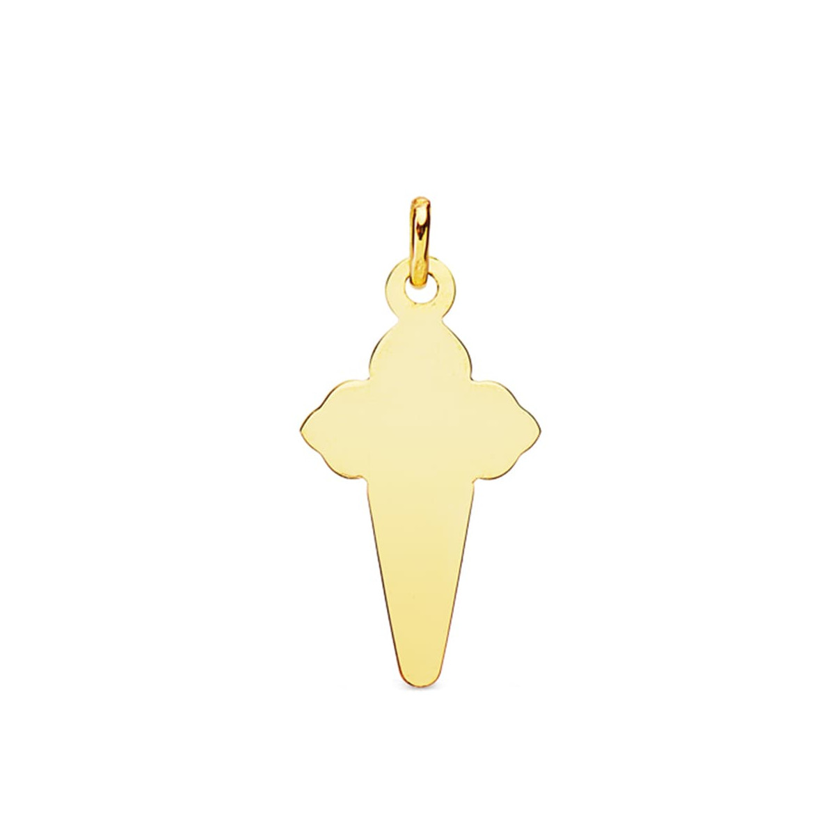 18K COLGANTE OROR AMARILLO CRUZ DE SANTIAGO ESMALTADA 23X13 MM