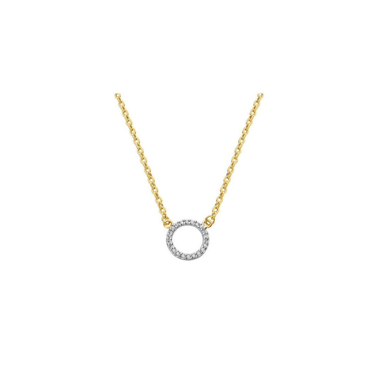 18K COLGANTE ORO BICOLOR CIRCULO CON CADENA 45CM