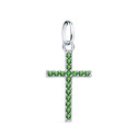 18K CRUZ ORO BLANCO CON CIRCONITA VERDES. 16X10 MM 18K CRUZ ORO BLANCO CON CIRCONITA VERDES. 16X10 MM