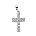 18K CRUZ CIRCONITA ORO BLANCO 20X12 MM