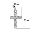 18K CRUZ CIRCONITA ORO BLANCO 20X12 MM