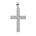 18K CRUZ ORO BLANCO CIRCONITA 24X15 MM