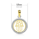 18K COLGANTE AMULETO  ORO BICOLOR MANO DE FATIMA 13 MM