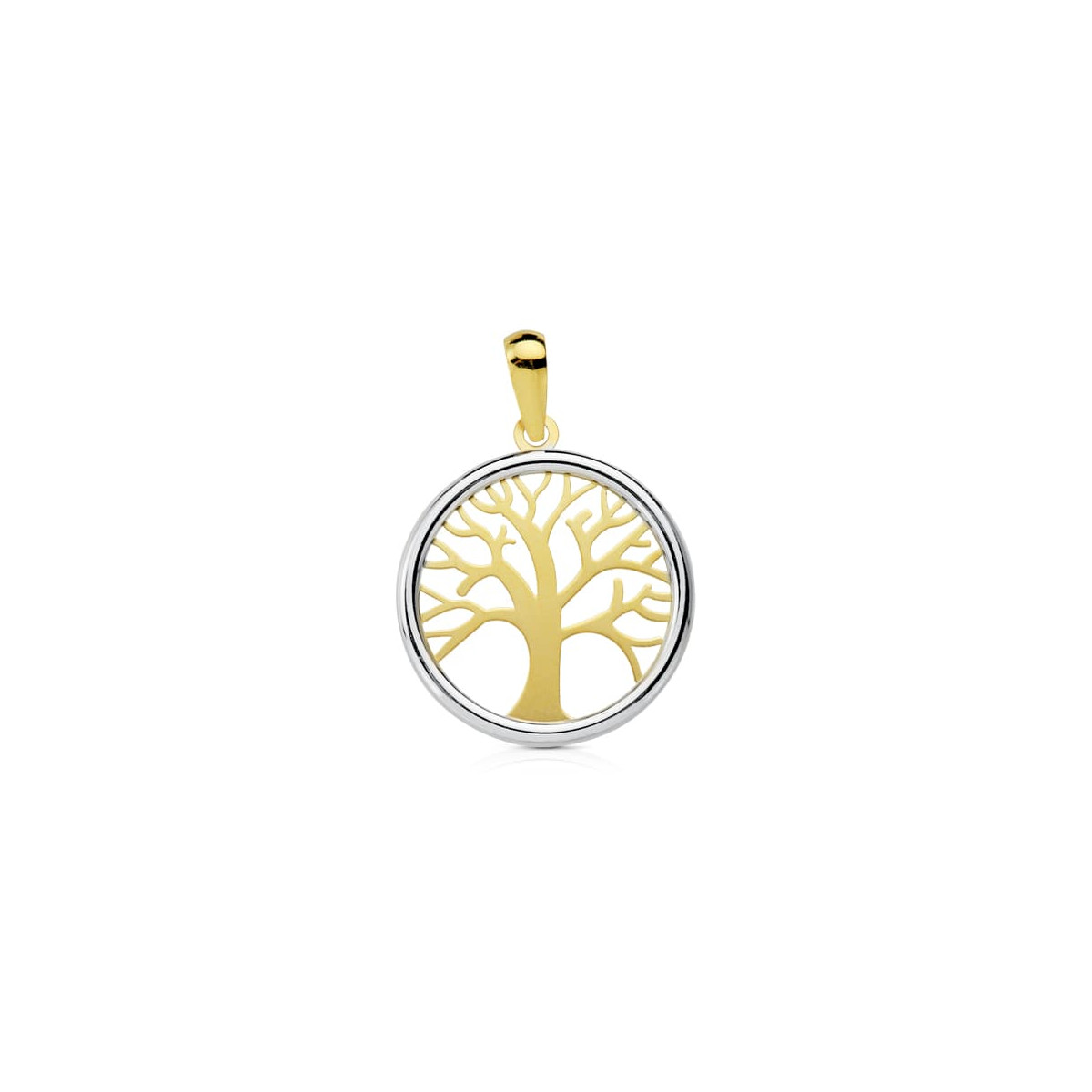 18K COLGANTE BICOLOR ARBOL DE LA VIDA 20 MM