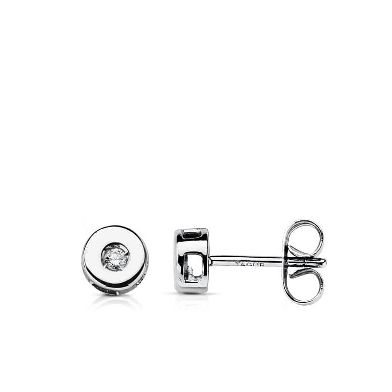 18K PENDIENTES ORO BLANCO DIAMANTES LABORATORIO TALLA BRILLANTE 0,04 QTS. VS2-G. MEDIDA: 5 MM. CIERRE PRESION