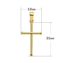 18K CRUZ ORO AMARILLO LISA TUBO 1.5 MM 21X13MM