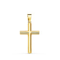 18K CRUZ ORO AMARILLO LISA TUBO HUECO 2.5 MM 21X13 MM