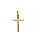18K CRUZ ORO AMARILLO CON CRISTO TUBO 2,5 MM. MEDIDA: 21X13 MM