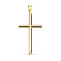18K CRUZ ORO AMARILLO HUECA LISA 29X17 MM TUBO 2.2 MM