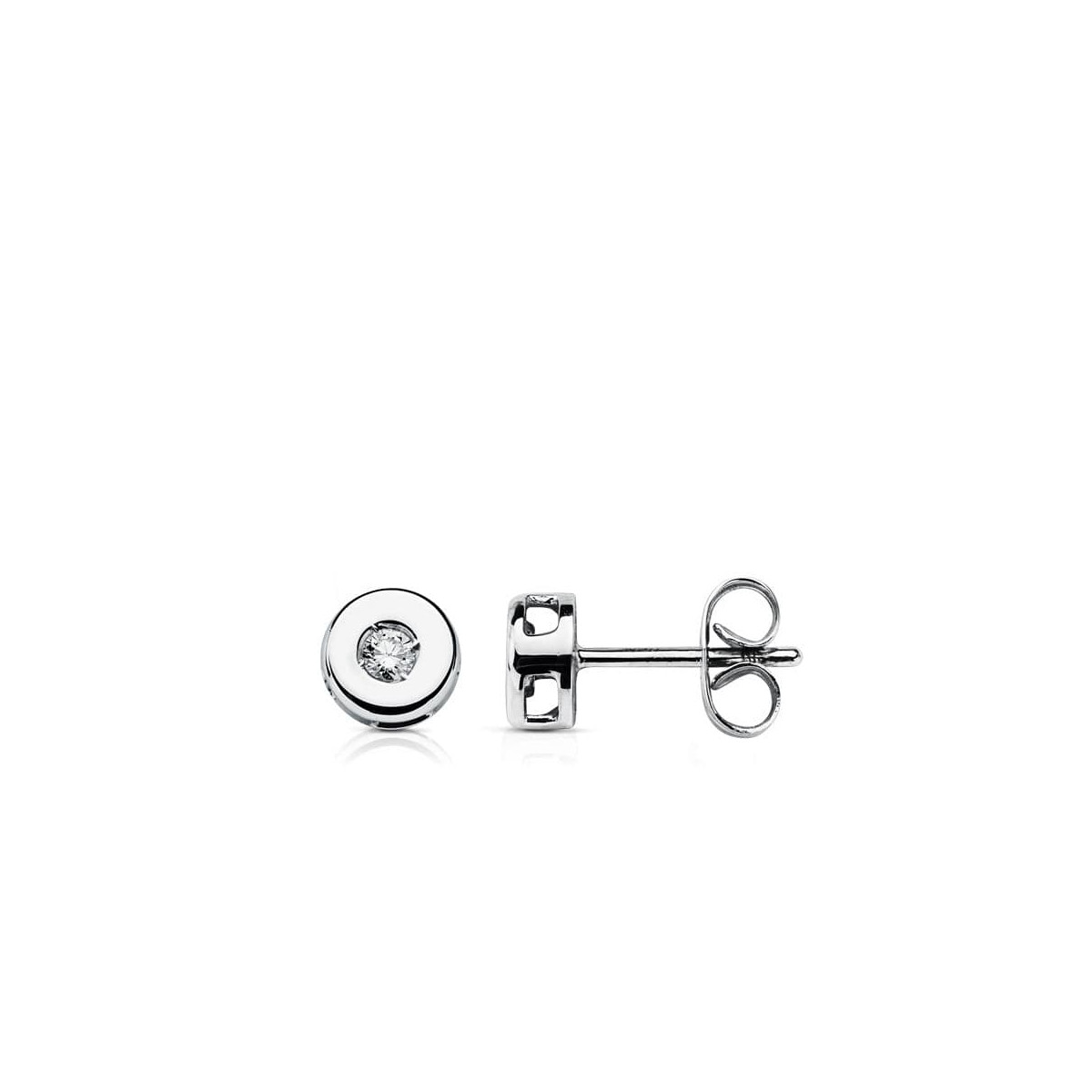 18K PENDIENTES ORO BLANCO DIAMANTES LABORATORIO TALLA BRILLANTE 0,100 QTS. VS2-G. MEDIDA: 6 MM. CIERRE PRESION
