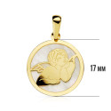 18K COLGANTE ORO AMARILLO REDONDO NACAR ANGEL 17 MM