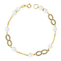 18K PULSERA ORO AMARILLO COMUNION PERLA 5.5 MM 18CM