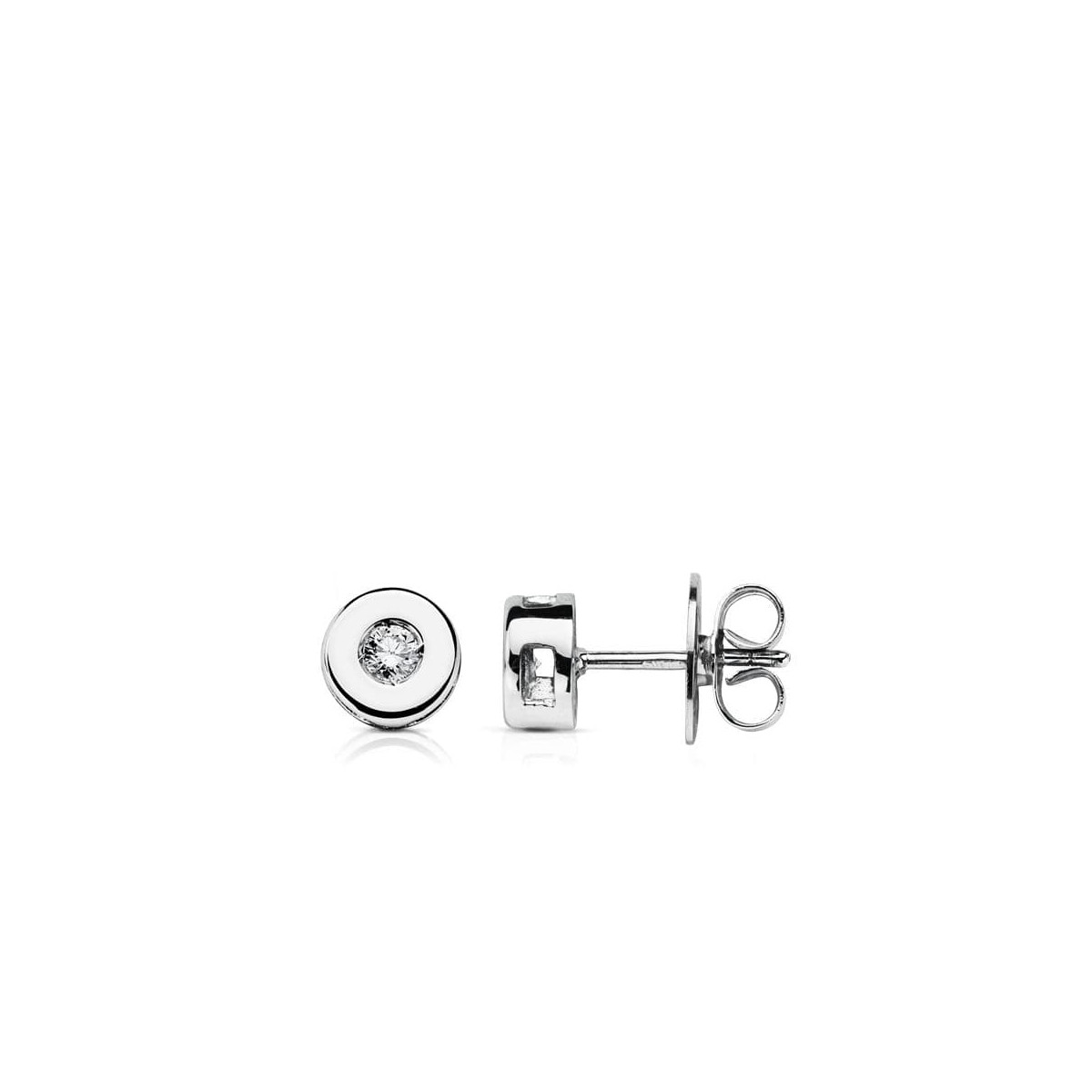 18K PENDIENTES ORO BLANCO DIAMANTES LABORATORIO TALLA BRILLANTE 0,130 QTS. VS2-G. MEDIDA: 6 MM. CIERRE PRESION