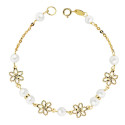 18K PULSERA ORO AMARILLO COMUNION PERLA 5.5 MM 18CM