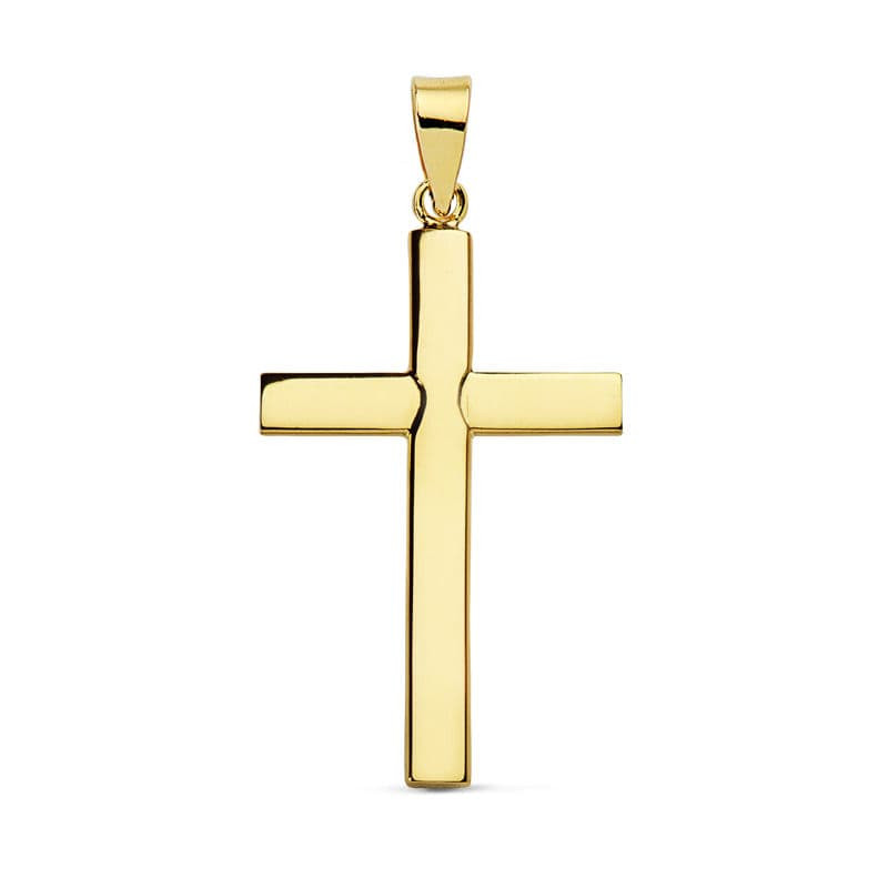 18K CRUZ ORO AMARILO LISA 25 X 16 X 3 MM