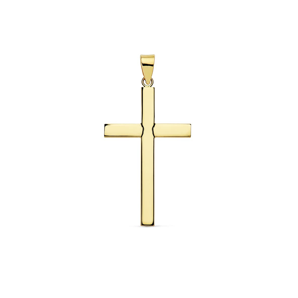 18K CRUZ ORO AMARILLO LISA 32X18X3 MM