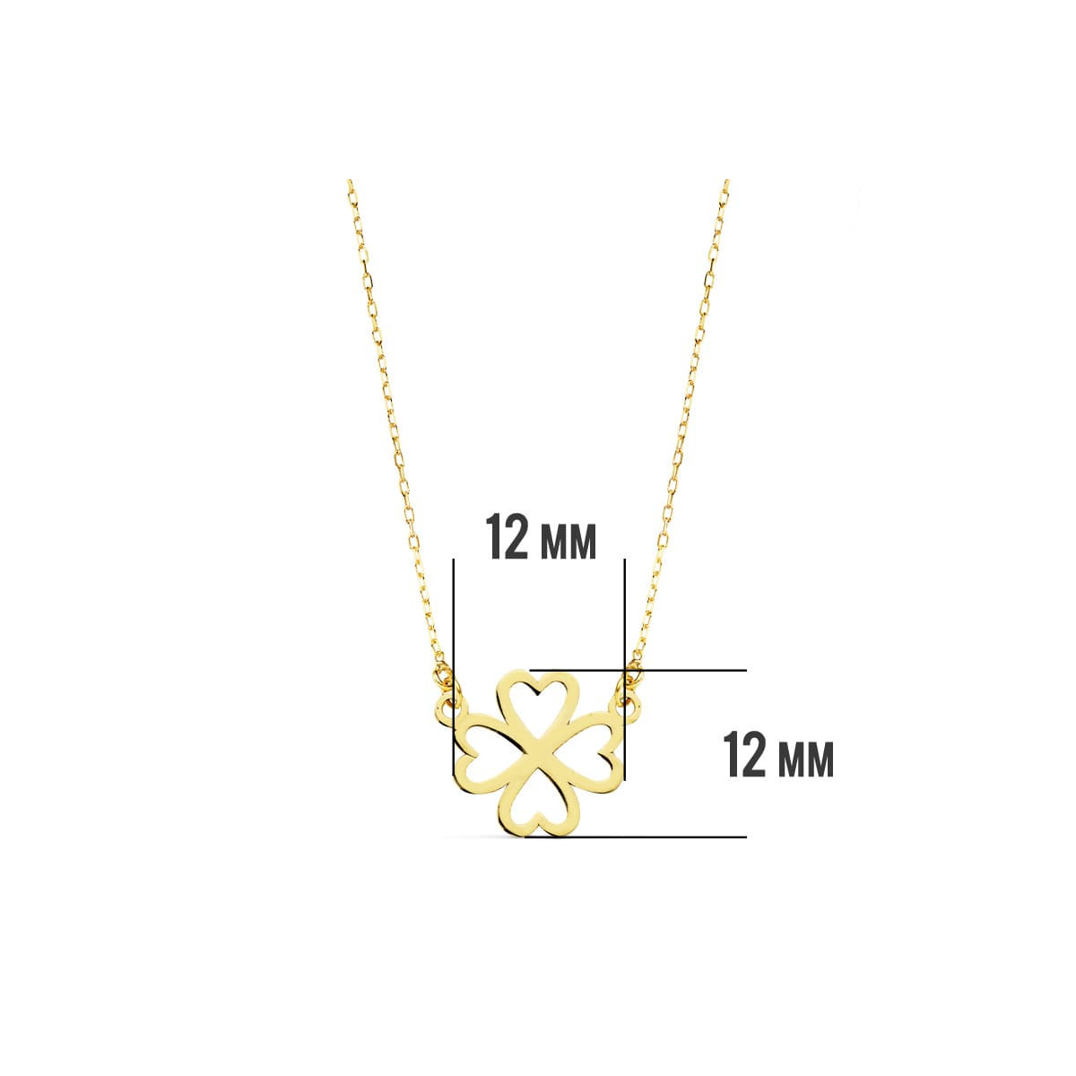 18K COLLAR ORO AMARILLO CORAZONES 12 MM 45CM C. AMOR
