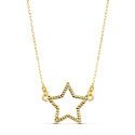 18K COLLAR ORO AMARILLO ESTRELLA 14X11 MM 45CM
