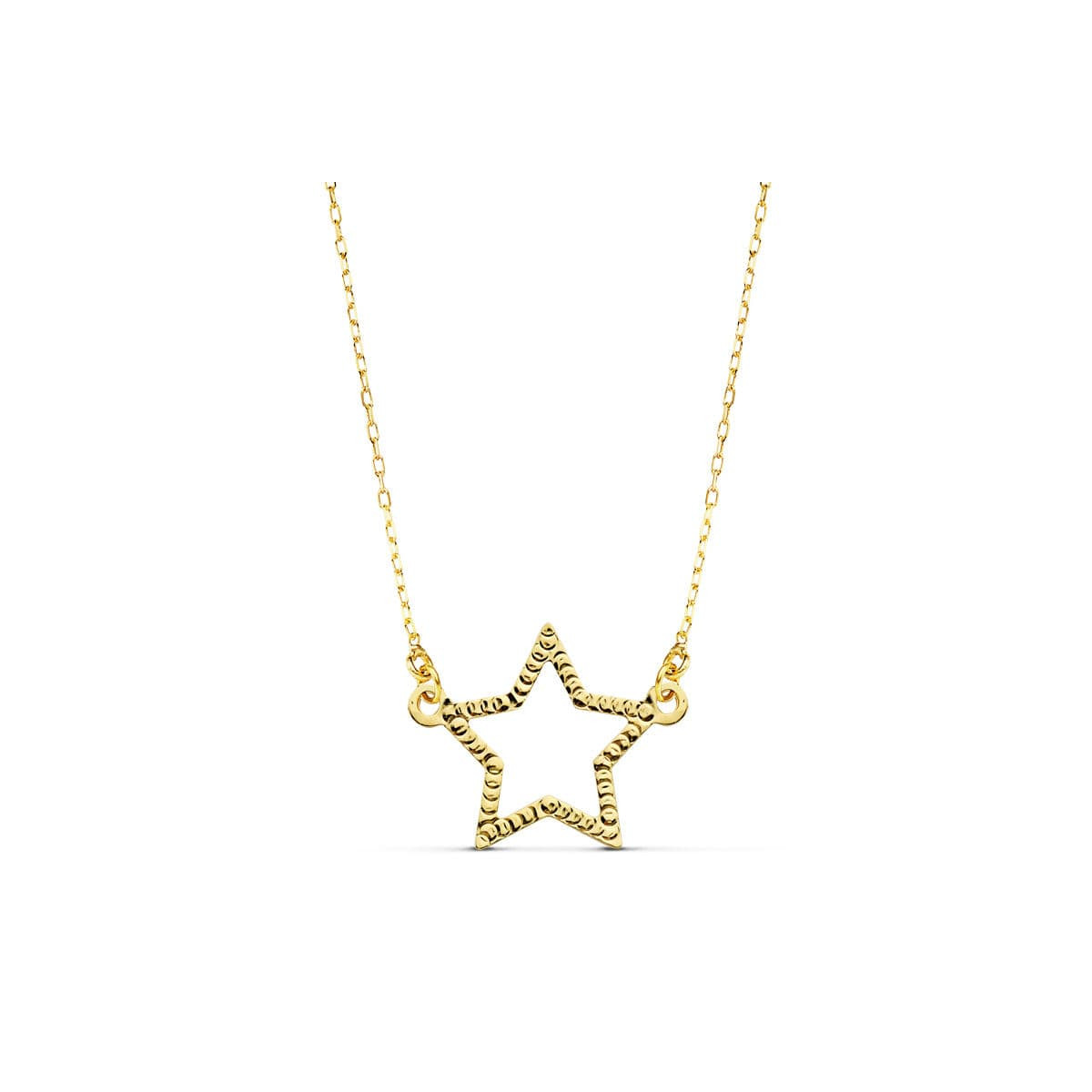 18K COLLAR ORO AMARILLO ESTRELLA 14X11 MM 45CM