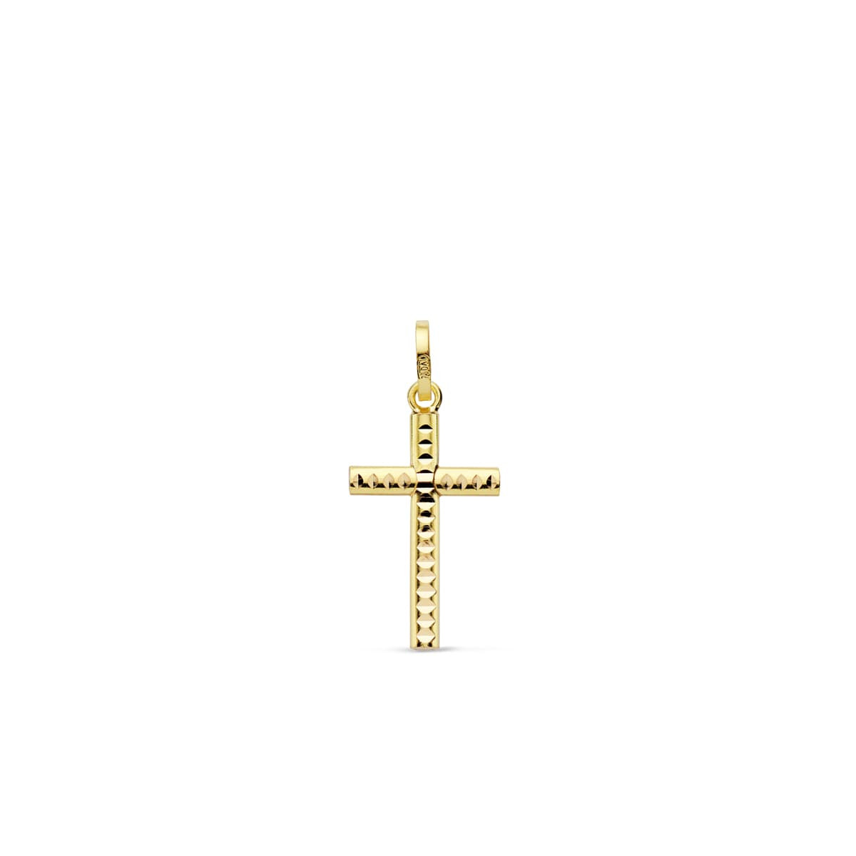18K CRUZ TALLADA 18.5 X 9.5 MM