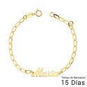 18K PULSERA NIÑA ORO AMARILLO NOMBRE 13CM CADENA BILBAO 18K PULSERA NIÑA ORO AMARILLO NOMBRE 13CM CADENA BILBAO