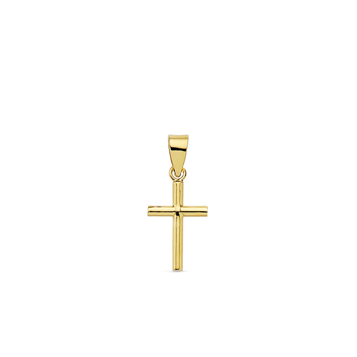 18K CRUZ ORO AMARILLO LISA 15X8X1.5 MM
