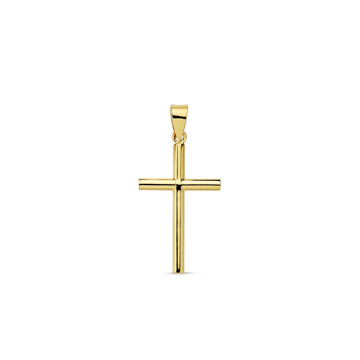 18K CRUZ ORO AMARILLO LISA 23X13X2 MM