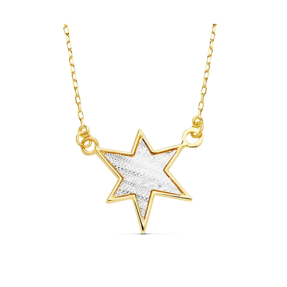 18K GARGANTILLA BICOLOR ESTRELLA 16 MM