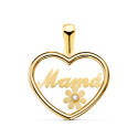 18K COLGANTE ORO AMARILLO CORAZON CON PALABRA MAMA CON FLOR Y CIRCONITA. 19X15MM 18K COLGANTE ORO AMARILLO CORAZON CON PALABRA MAMA CON FLOR Y CIRCONITA. 19X15MM