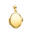 18K GUARDAPELO DIJE PORTAFOTOS OVAL ORO AMARILLO LISO 18X14 MM