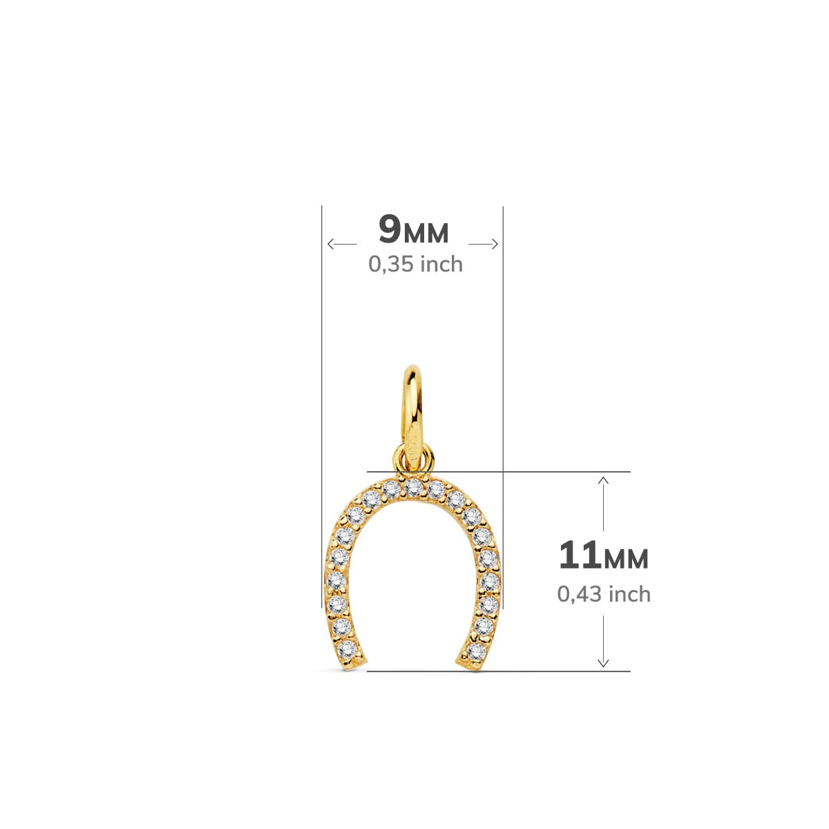 18K COLGANTE AMULETO ORO AMARILLO HERRADURA 11X9 MM