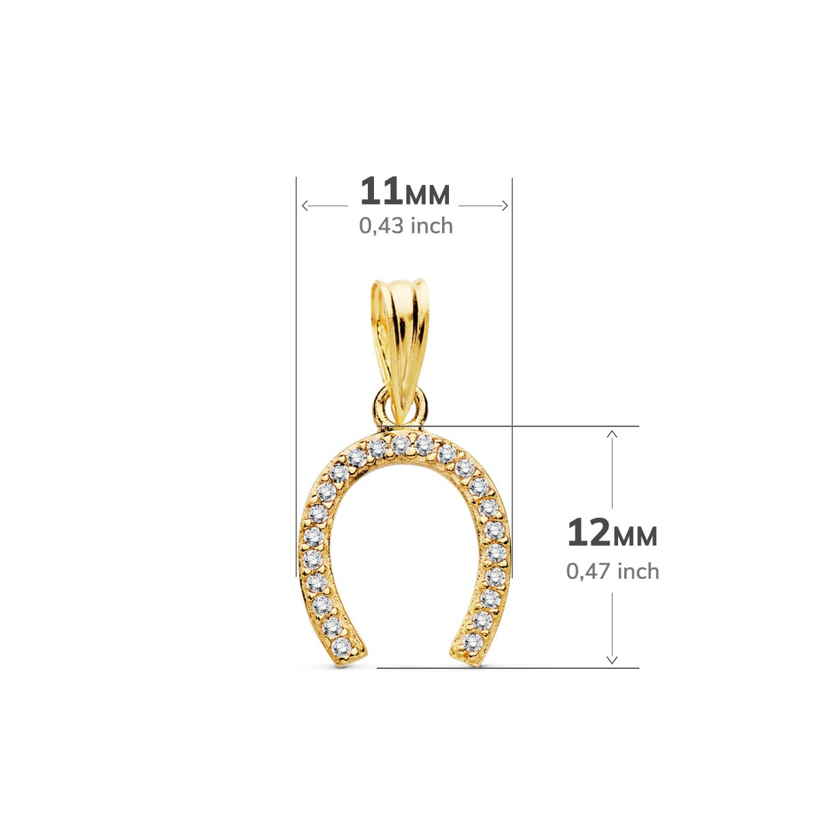 18K COLGANTE AMULETO ORO AMARILLO HERRADURA 12X11 MM
