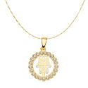 18K COLGANTE CON CADENA ORO AMARILLO MANO DE FATIMA CIRCONITA 15 MM 18K COLGANTE CON CADENA ORO AMARILLO MANO DE FATIMA CIRCONITA 15 MM