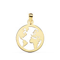 18K COLGANTE AMULETO ORO AMARILLO MAPAMUNDI CALADO 15 MM 18K COLGANTE AMULETO ORO AMARILLO MAPAMUNDI CALADO 15 MM