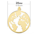18K COLGANTE AMULETO ORO AMARILLO MAPAMUNDI CALADO 20 MM 18K COLGANTE AMULETO ORO AMARILLO MAPAMUNDI CALADO 20 MM