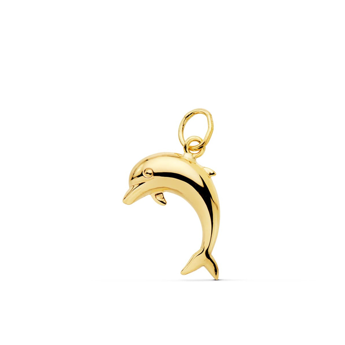 18K COLGANTE AMULETO  ORO AMARILLO DELFIN LISO 17X12 MM
