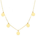 18K GARGANTILLA ORO AMARILLO PLACA CHAPAS LISAS 7 MM CADENA FORZADA 45CM