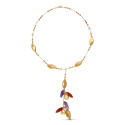 18K GARGANTILLA ORO AMARILLO COLGANTE Y BOLITAS MATE Y BRILLO 18K GARGANTILLA ORO AMARILLO COLGANTE Y BOLITAS MATE Y BRILLO